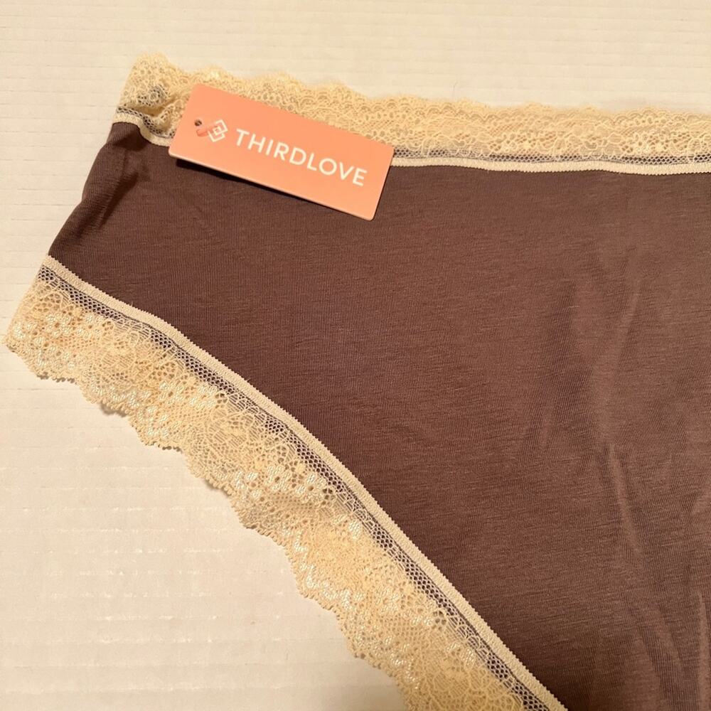 THIRDLOVE Wonderknit bikini brown lace size 3X